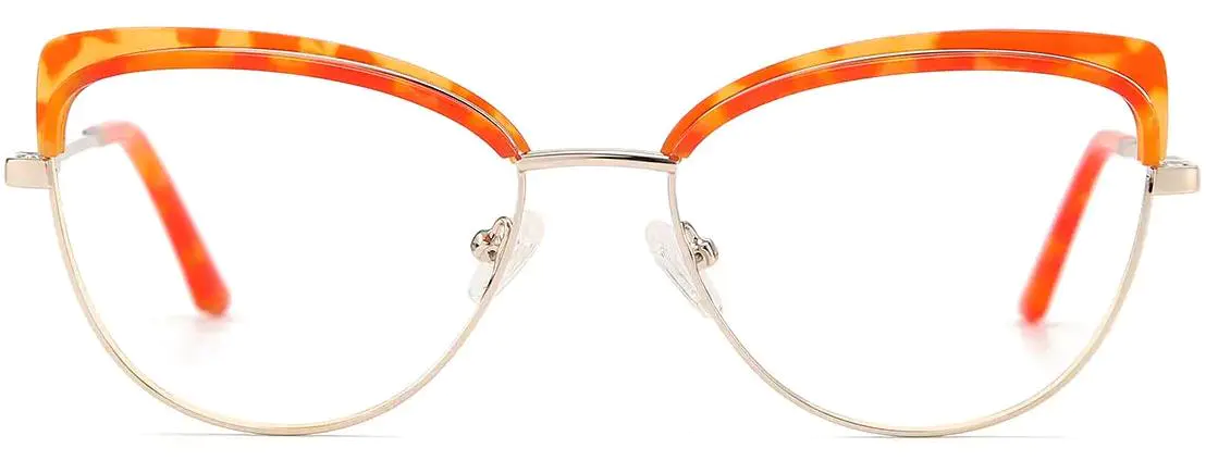 Anna: Cat-eye Gold-Orange Glasses