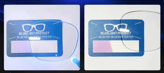 test of blue light blocking glasses