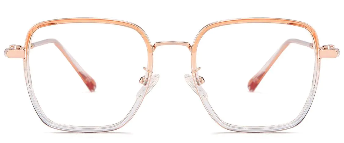 Karsyn: Square Orange Glasses