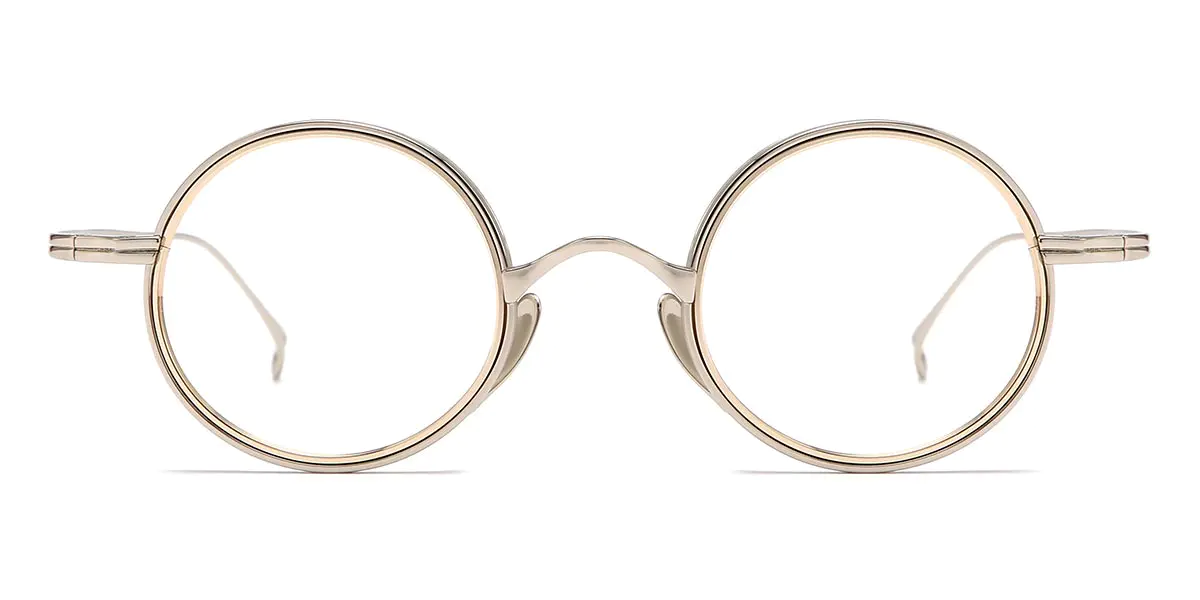 Round Gold Titanium Glasses for Women
