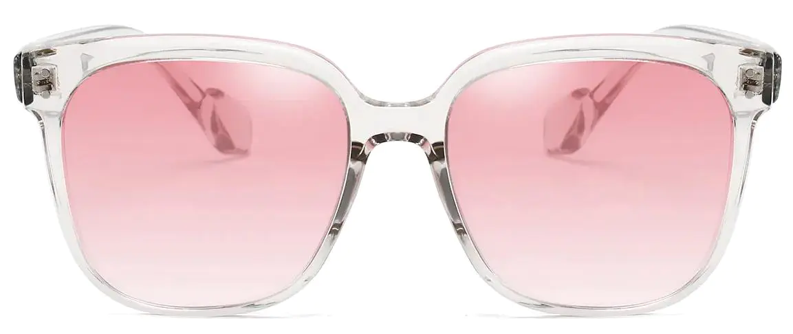 Krue: Square Clear/Gradual-Pink Sunglasses