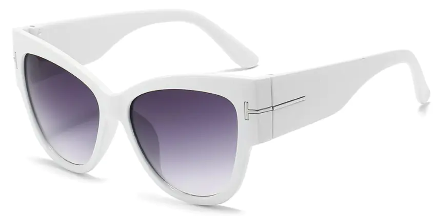Cat-eye White Sunglasses For Women