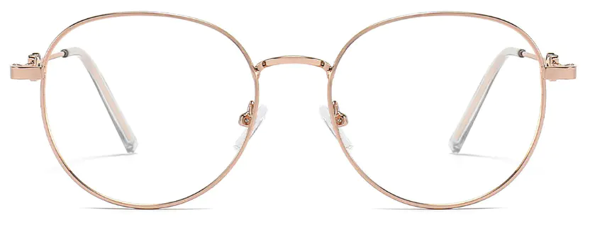 Imani: Round Rose-Gold Eyeglasses For Women