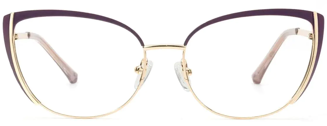 Emery: Cat-eye Gold-Purple Glasses