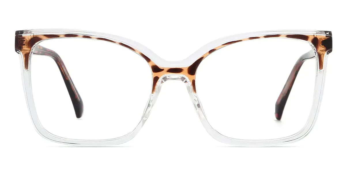 Square Clear-Tortoiseshell Glasses for Men