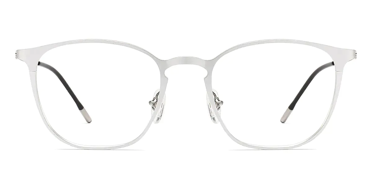 Square White/Silver Glasses for Women and Men