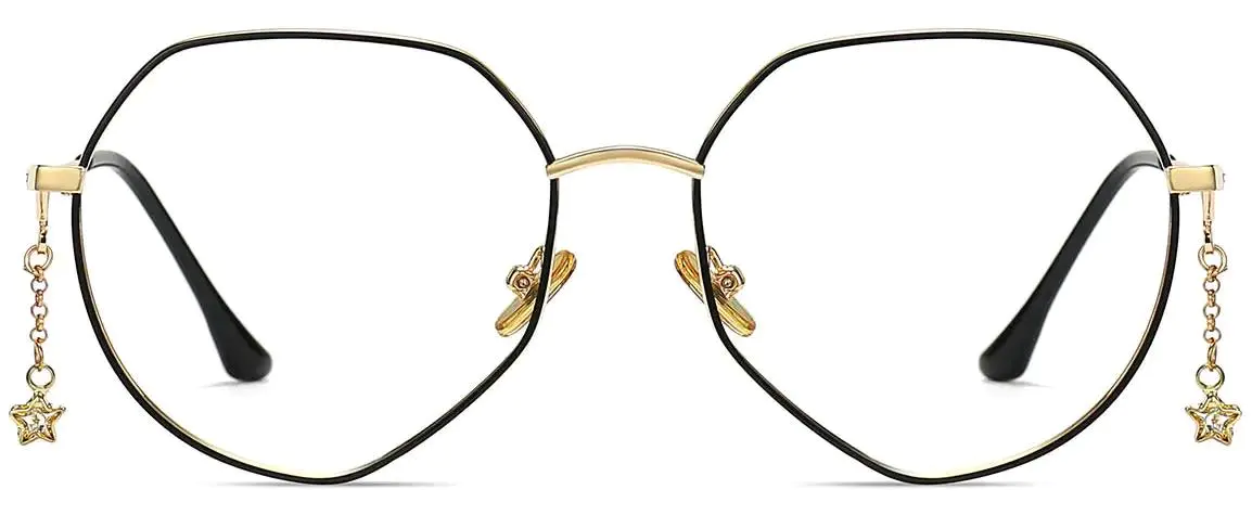 Jasmine: Round Black/Gold Glasses
