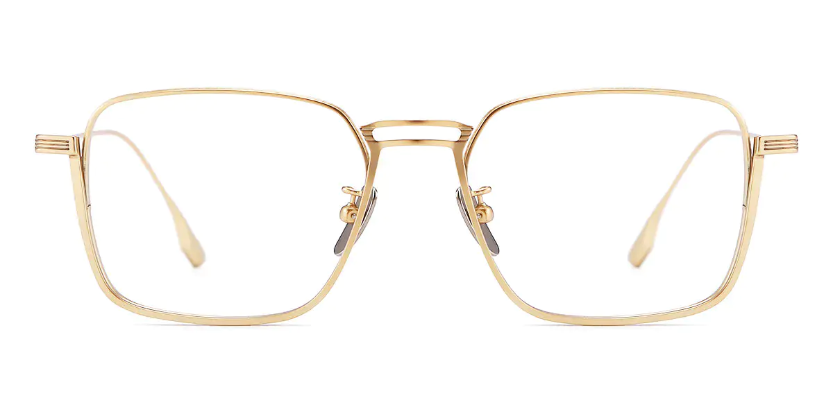 Rectangle Gold Titanium Glasses for Men