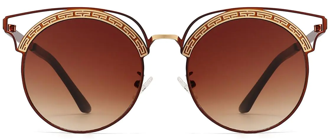 Pure: Round Brown/Gradual-Brown Sunglasses