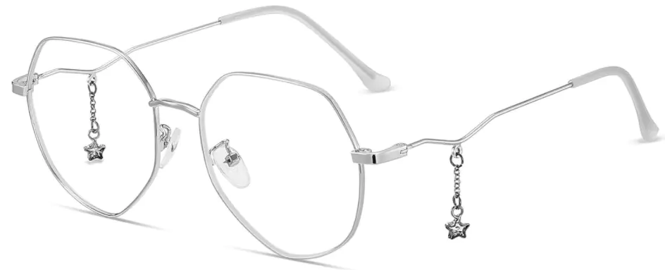 Jasmine: Round Silver Eyeglasses for Women