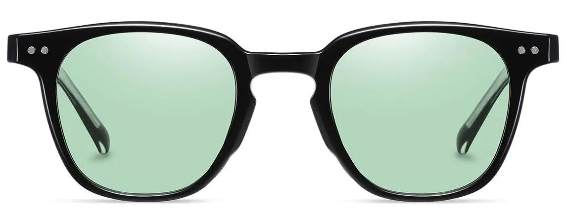 Layel: Square Black/green Sunglasses