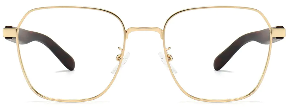 Square Gold Eyeglasses For Men and Women