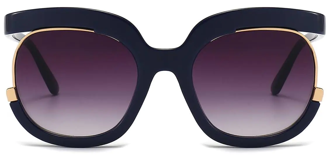Oluchi: Square Dark-Blue/Gradual-Grey Sunglasses