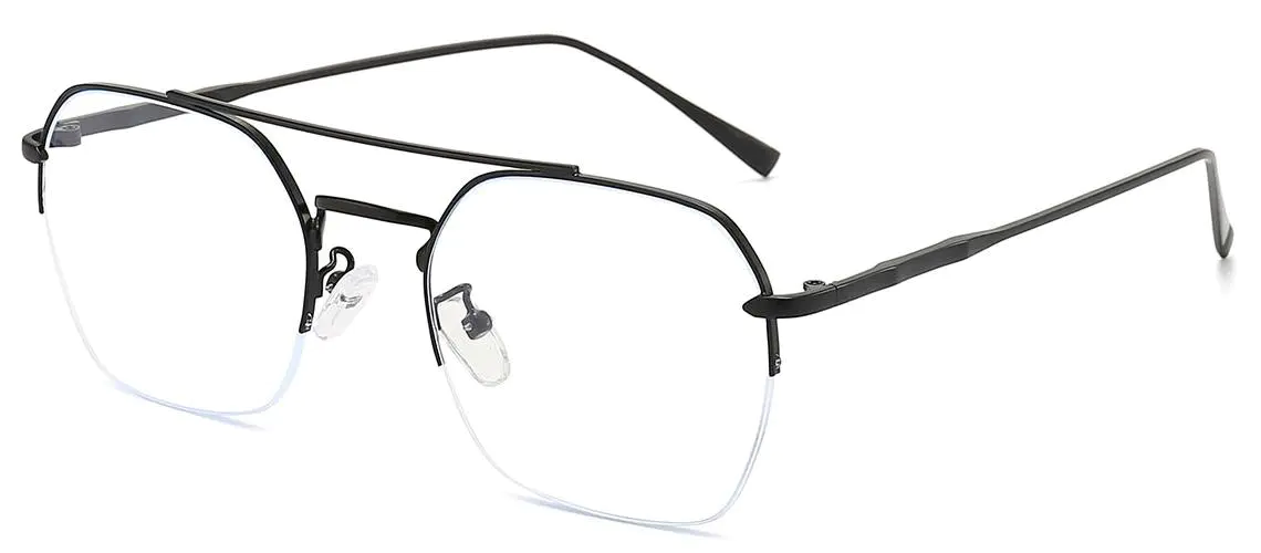 Dallis: Aviator Black Glasses