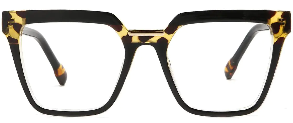 Arthur: Square Black-Yellow/Tortoiseshell Glasses