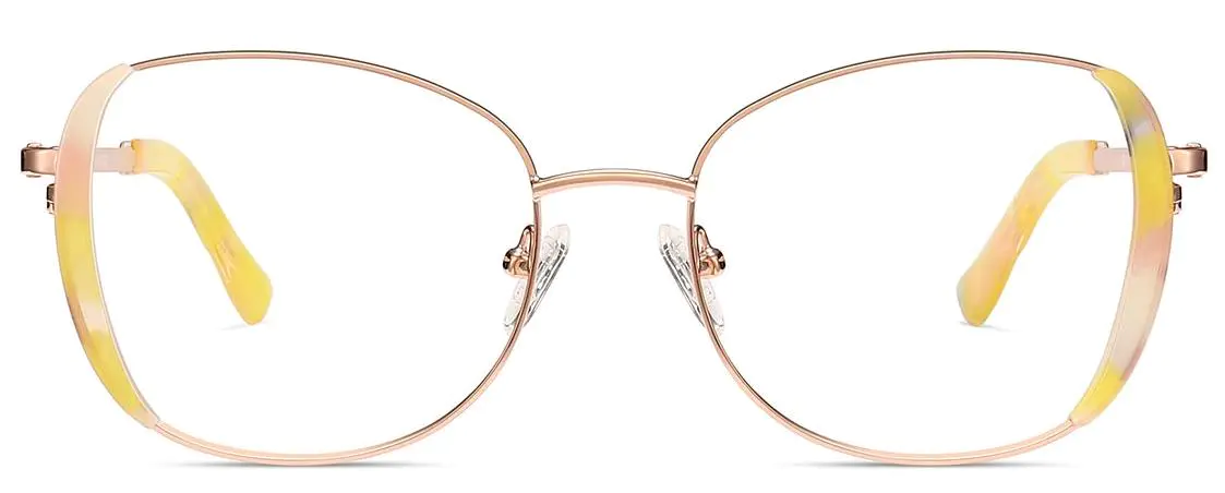 Mirja: Oval Iridescent/Yellow Glasses