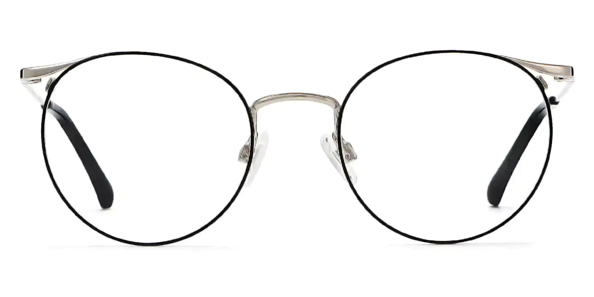 Round Black-Silver Glasses for Men and Women