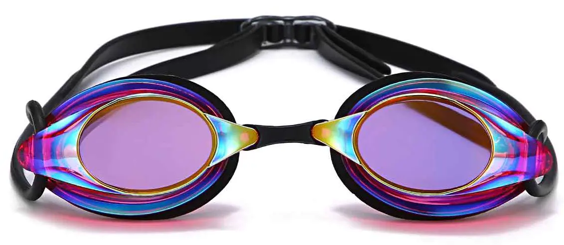 Ivan: Oval Black/Purple-pink-Blue Swim Goggle