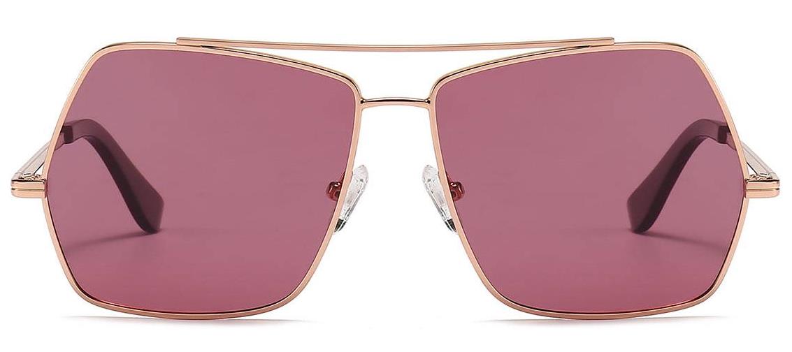 Tenell: Aviator Rose-Gold/Pink Sunglasses