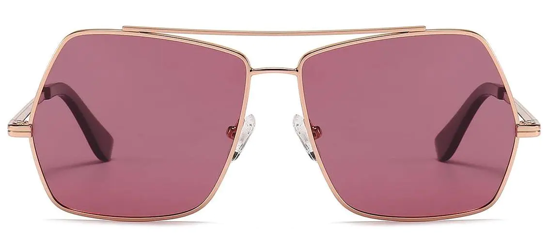 Tenell: Aviator Rose-Gold/Pink Sunglasses