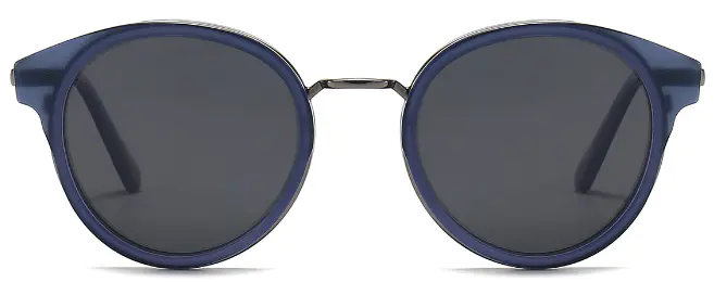 Bilal: Round Blue/Grey Sunglasses for Women