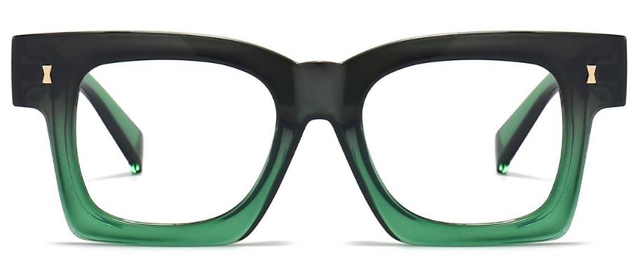 Amidala: Square Green Glasses