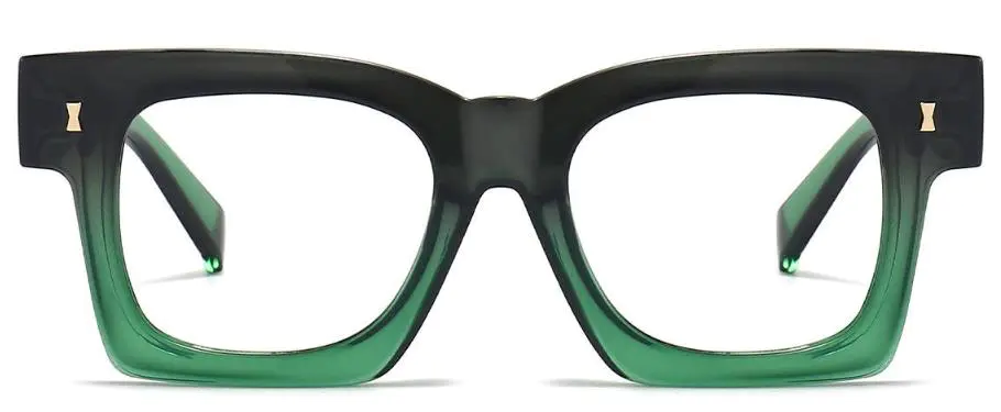 Amidala: Square Green Glasses
