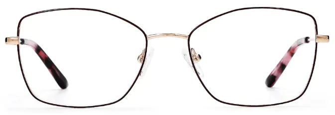 Holland: Rectangle Red/Gold Eyeglasses For Men and Women