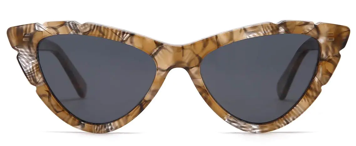 Valentina: Cat-eye Colored-marble/gray Sunglasses