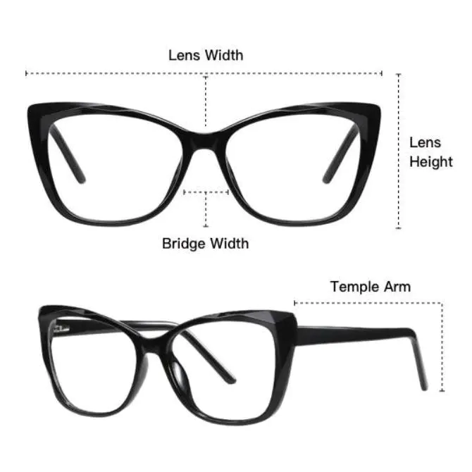the measurements of eyeglasses