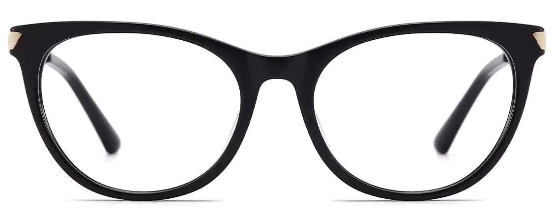 Lina: Oval Black Glasses