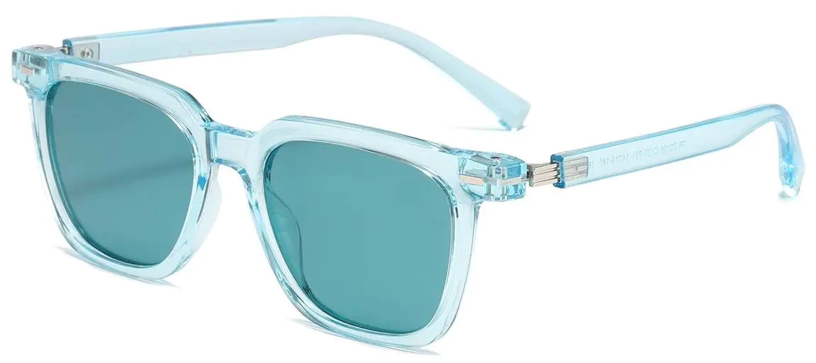 Jojo: Square Transparent-Blue/Blue-Green Sunglasses