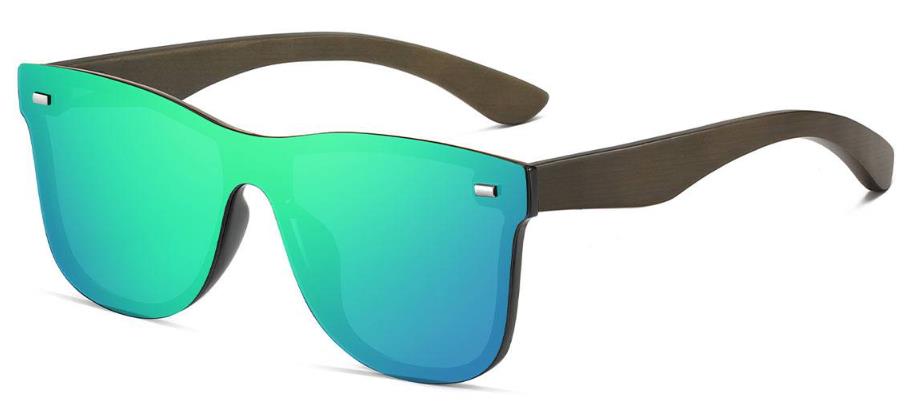 Amelia: Square Green/Mirror Sunglasses