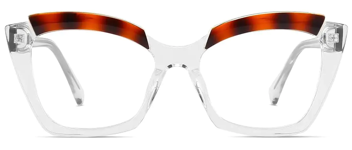 Malik: Square Clear-Tortoiseshell Glasses