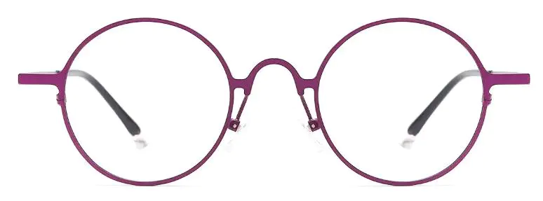 Round Purple Titanium Glasses for Men and Women