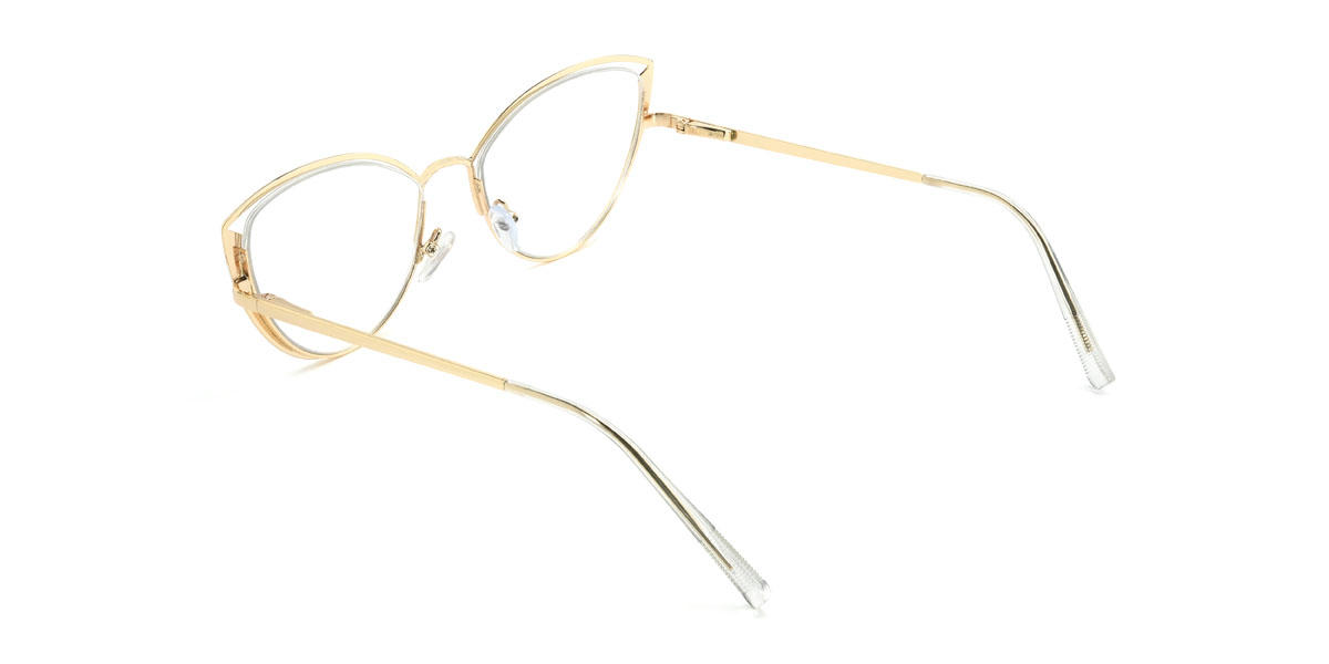 Gold White Aitana Glasses - Cat Eye Glasses