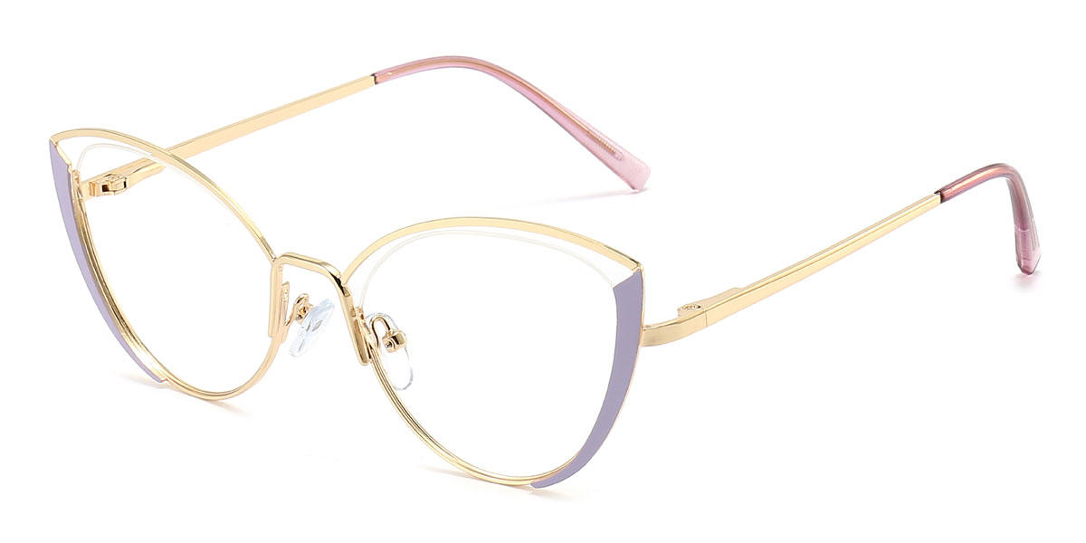 Gold Purple Aitana Glasses - Cat Eye Glasses