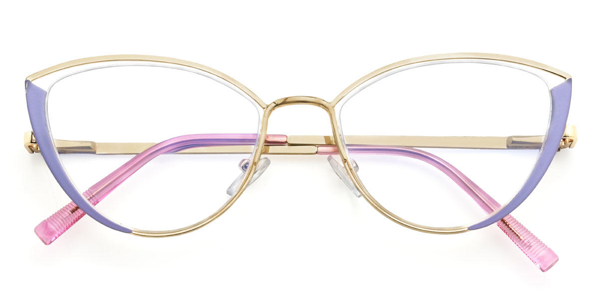 Gold Purple Aitana Glasses - Cat Eye Glasses
