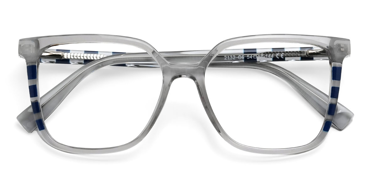 Light Grey Anastasia Glasses - Square Glasses