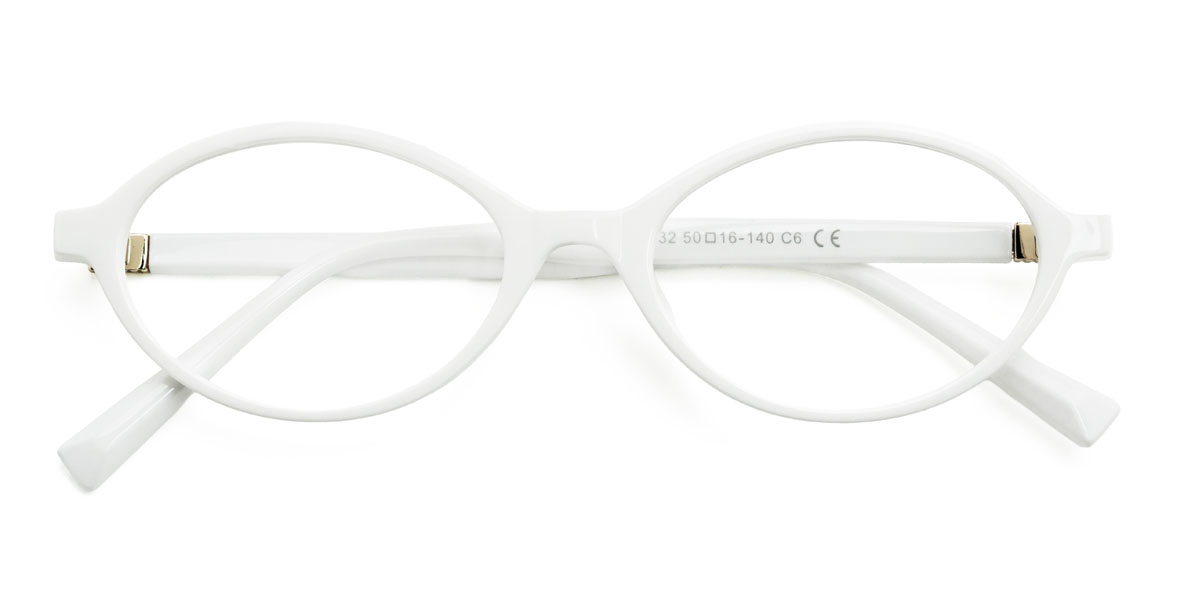 White Andrea Glasses - Oval Glasses