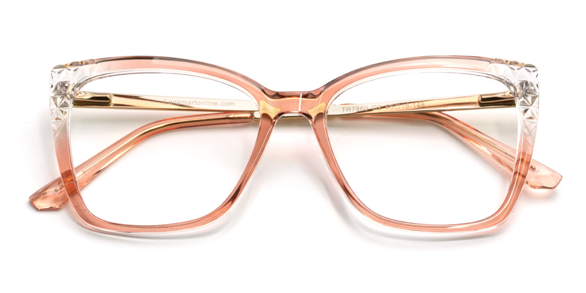 Coral Orange Lyric Glasses - Square Glasses
