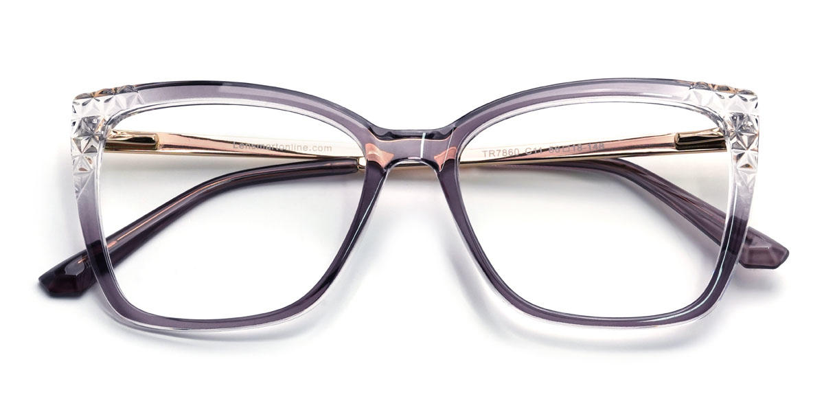 Grey Lyric Glasses - Square Glasses