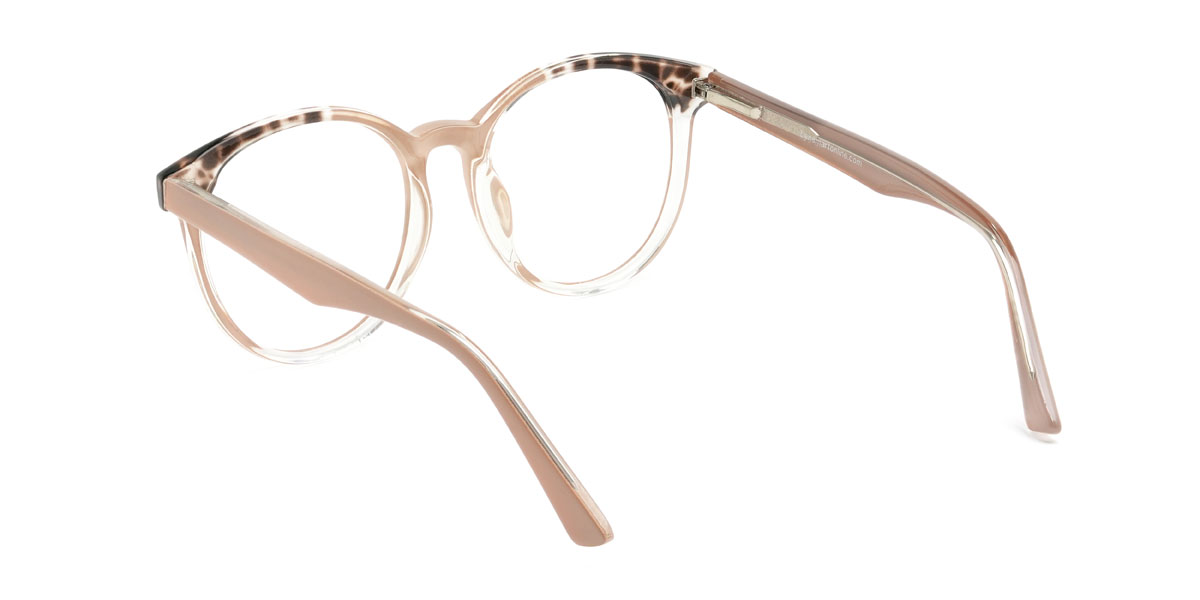 Cameo Brown Brown Spots Kojo Glasses - Round Glasses