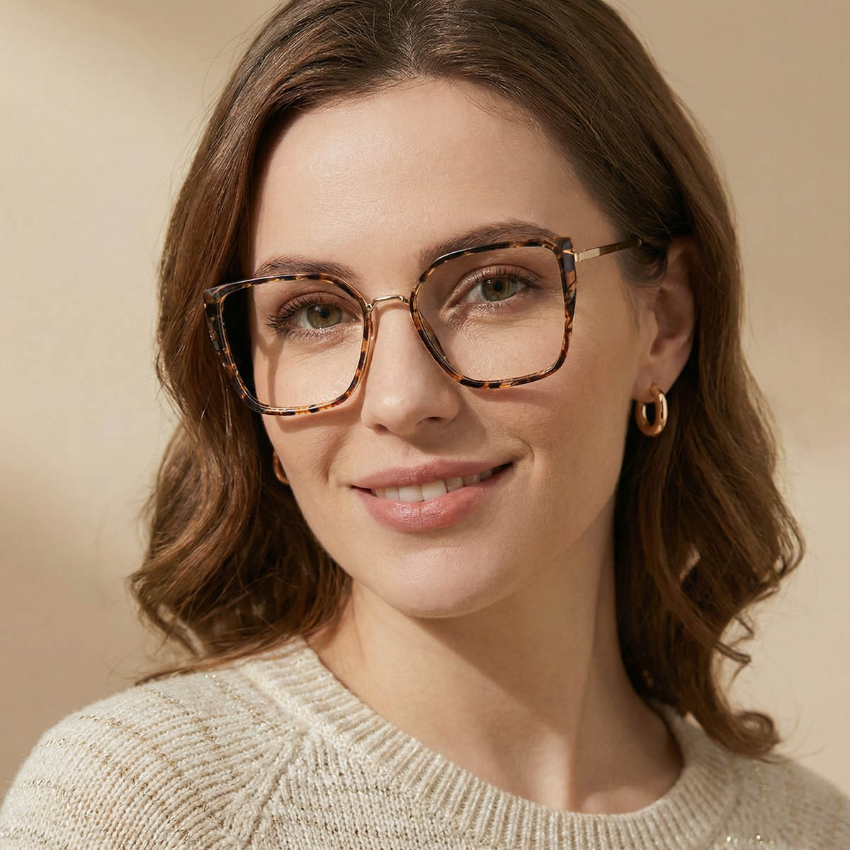 Gelb Schildpatt, Nors Brille - Square Glasses
