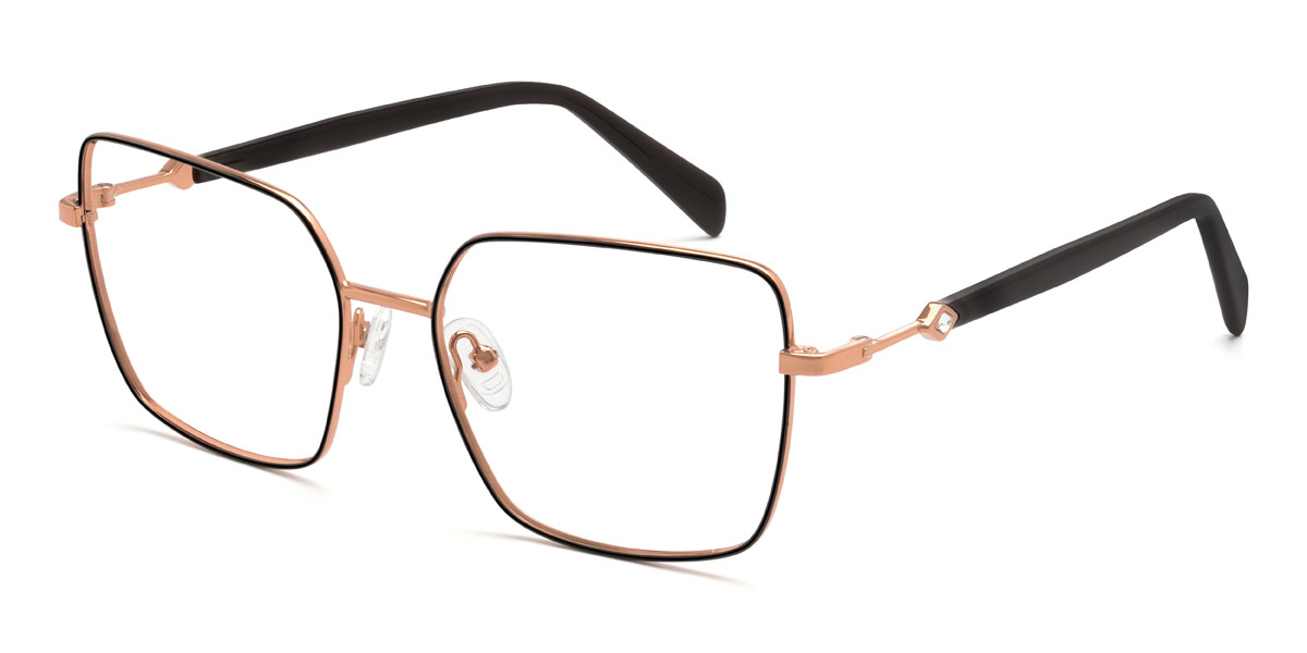 Gold Schwarz Briana Brille - Rectangle Glasses