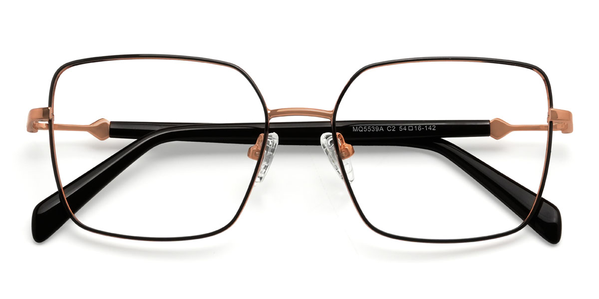 Gold Schwarz Briana Brille - Rectangle Glasses