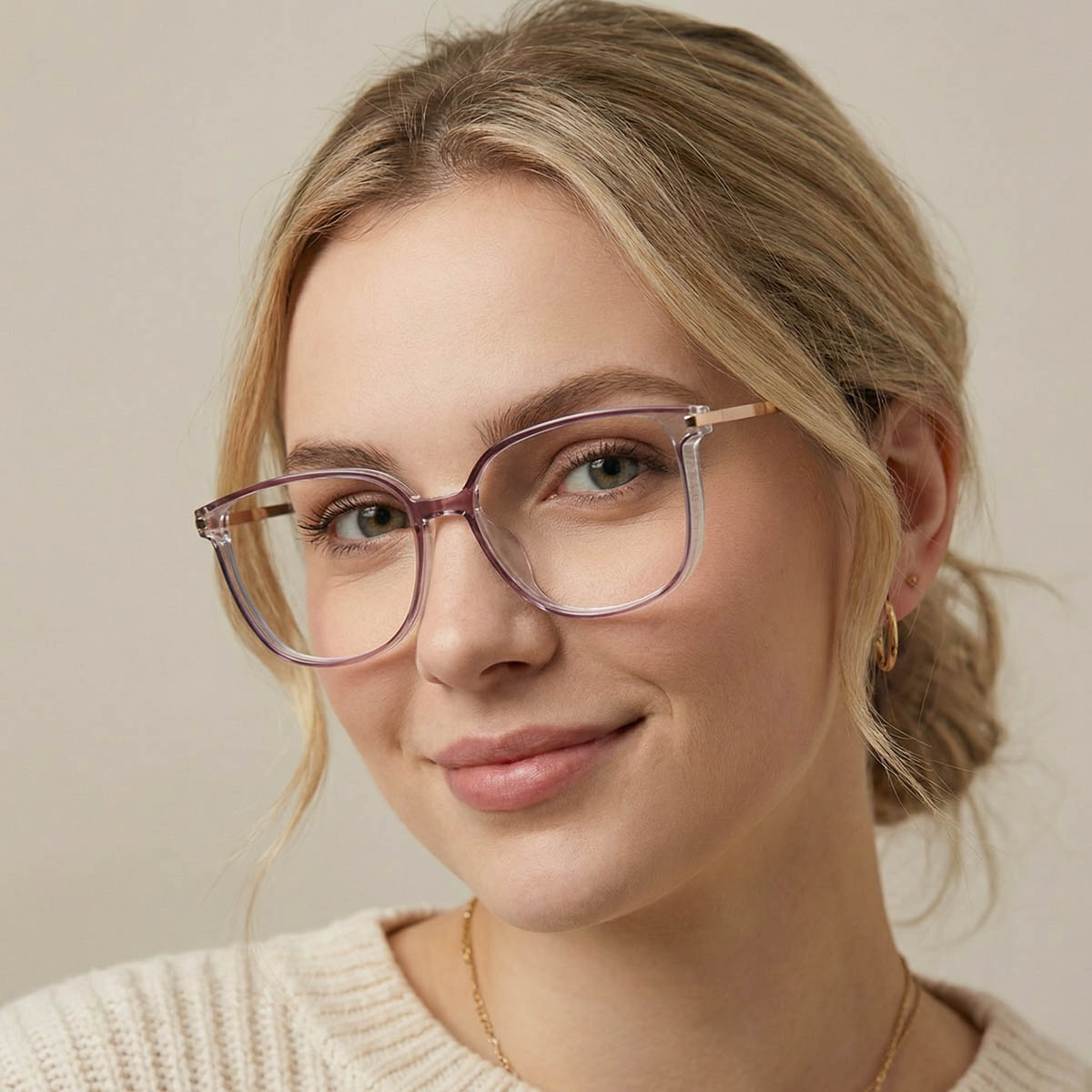 Cassis Lila Harmony Brille - Rectangle Glasses