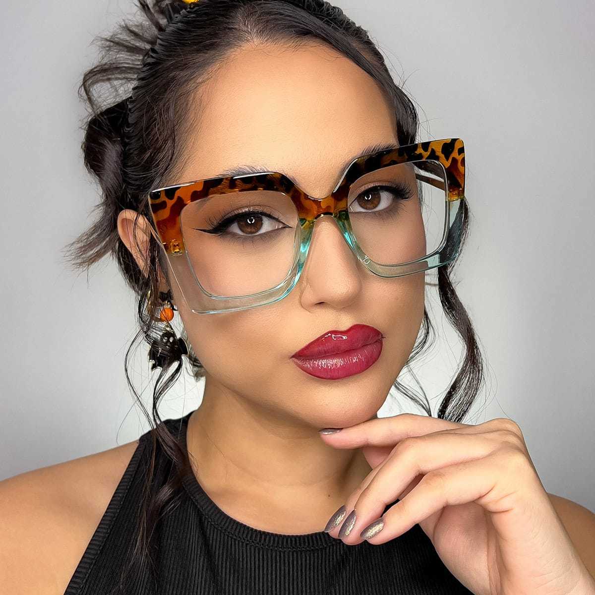 Blau Schildpatt Elleri Brille - Square Glasses