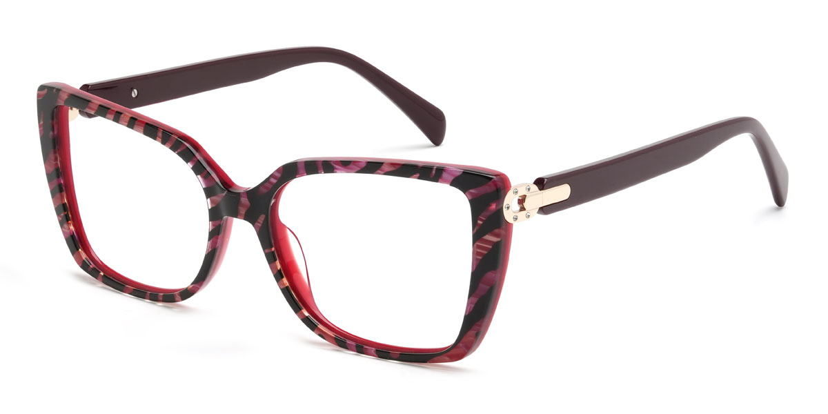 Rouge Écaille de tortue Filomena Lunettes - Rectangle Glasses