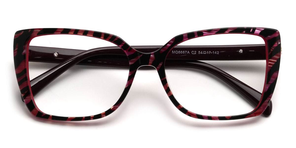 Rouge Écaille de tortue Filomena Lunettes - Rectangle Glasses